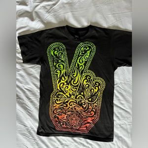 Black Vintage OBEY peace sign t-shirt, size S